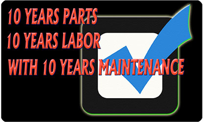 Your air conditioner is guaranteed for 10 full years parts and labor
