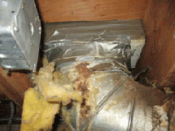 Gaps and holes in ducts lose air conditioning. Air conditioning service and Heating service.