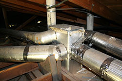 Aluma-bestos Asbestos insulated home air ducts. Air conditioning service and Heating service.