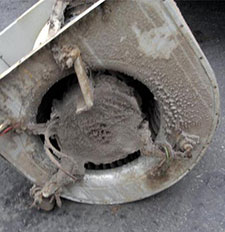 The air conditioner blower motor and blower wheel must be cleaned at least yearly