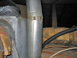 Misaligned flue pipe in the attic could cause carbon monoxide poisoning. Heating and air conditioning ducts.