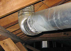 Furnace flue leaking into the attic, Corona, Norco, Anaheim, Yorba Linda, Irvine, Mission Viejo, Whittier duct testing