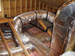 Too many bends in flexible ducting causes a loss of airflow